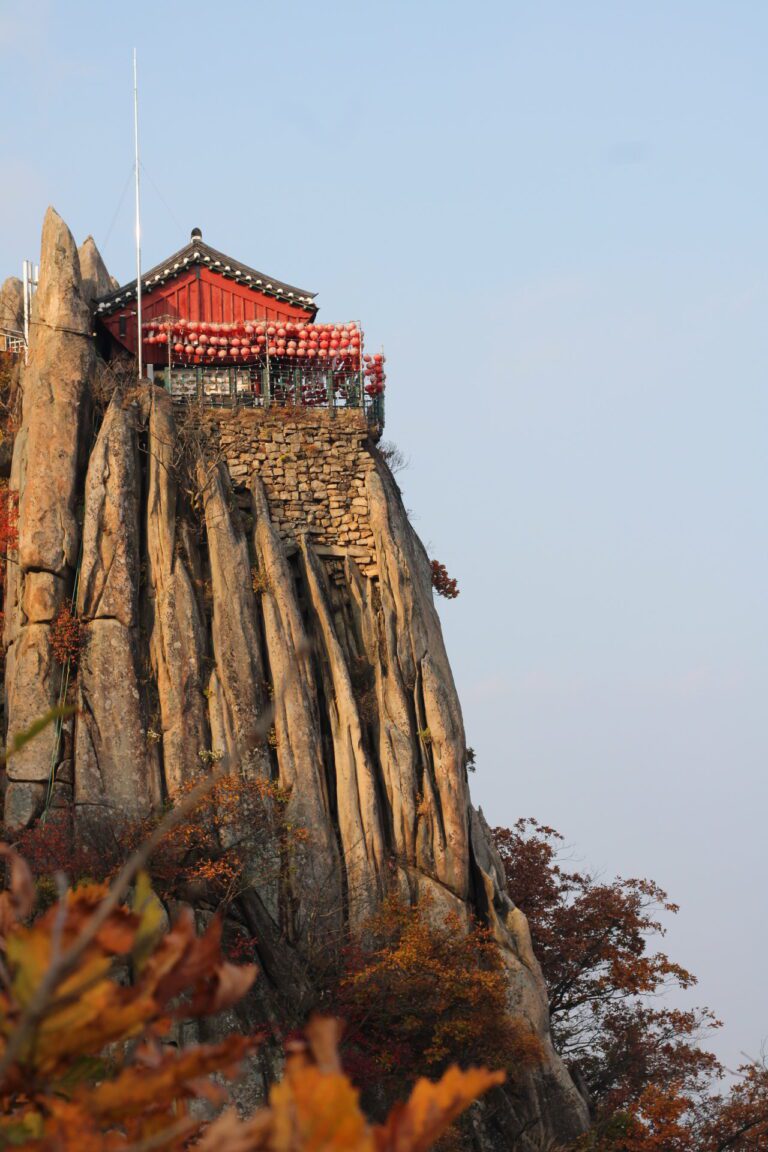 Temple on a cliffside in Korea named Gwanaksan