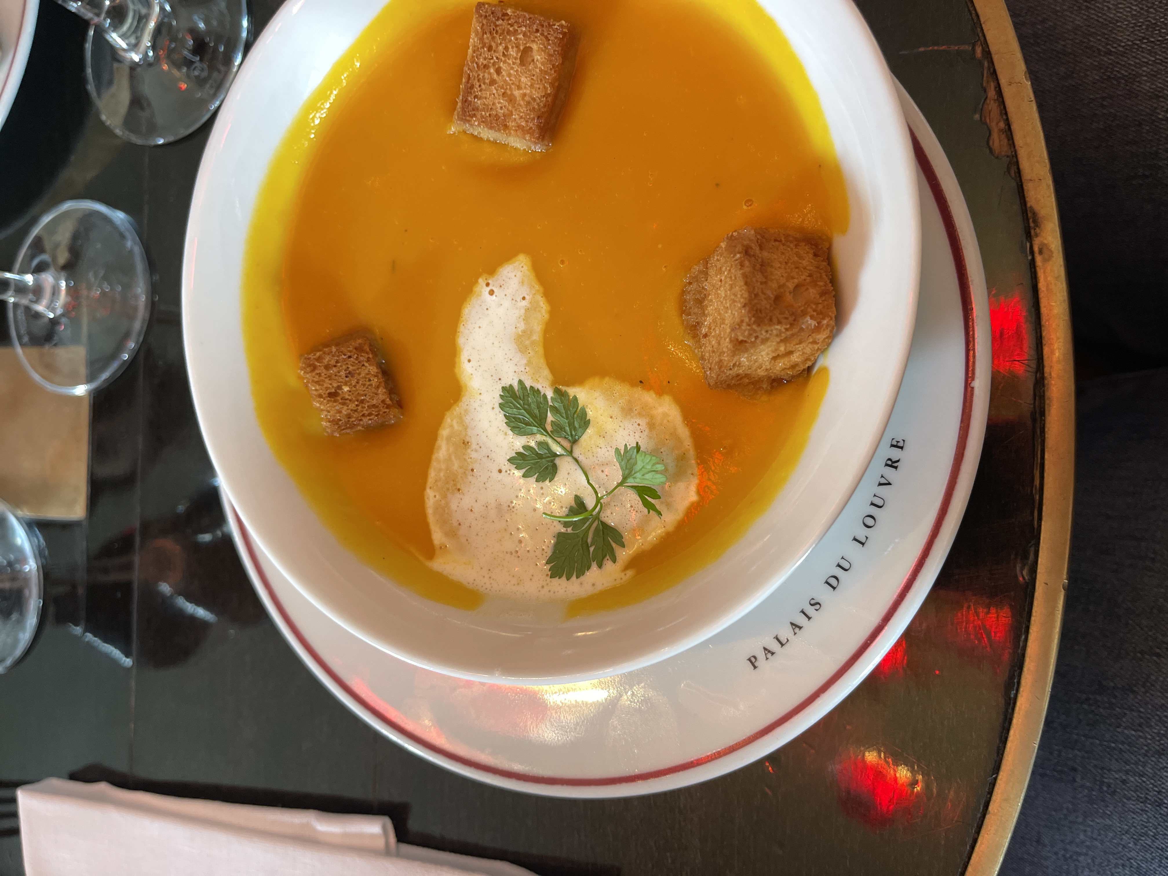 Scrumptious Pumpkin Soup served up at Cafe Marly 