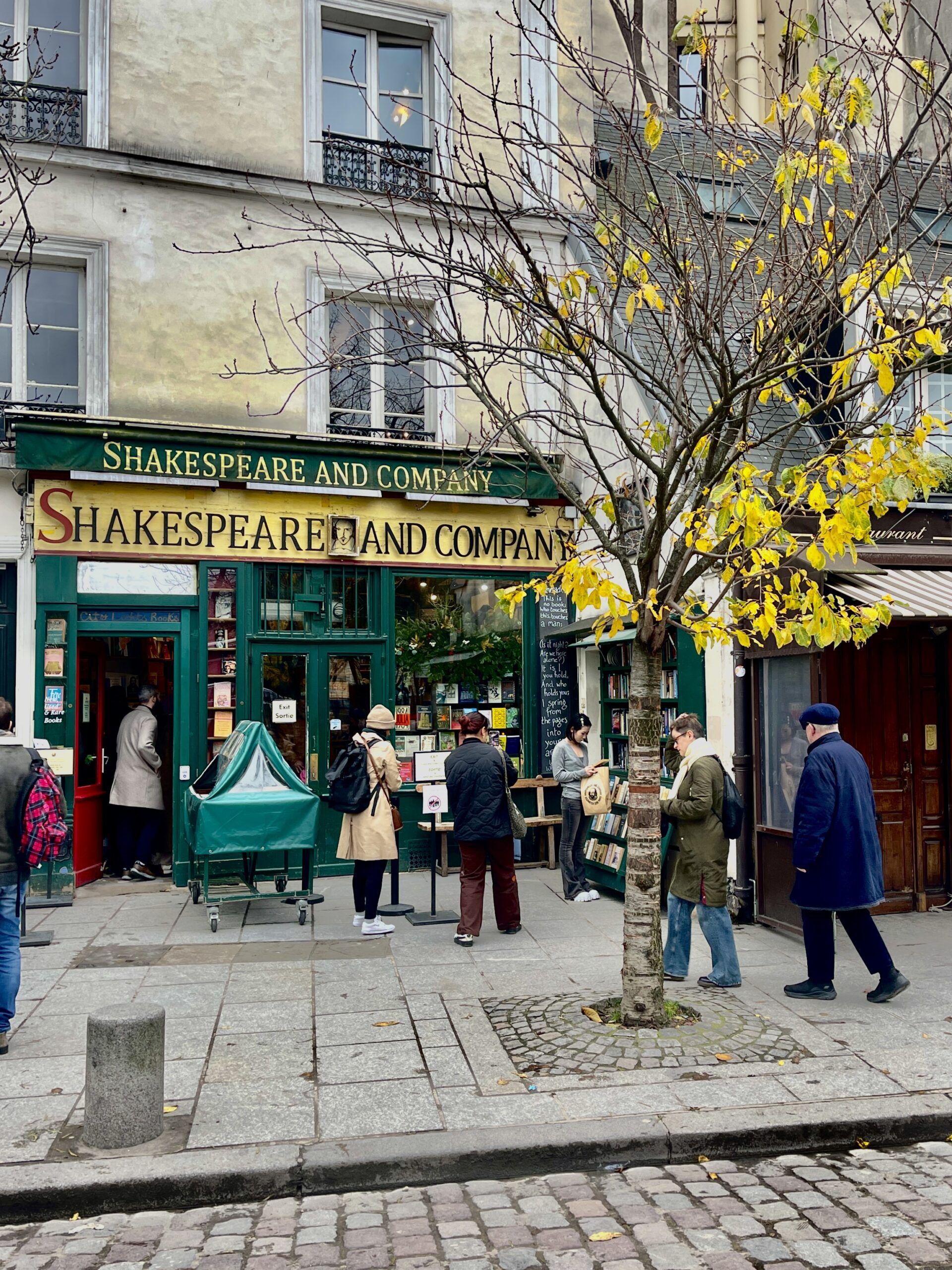 Iconic Front of Shakespeare & Co in the Latin Quarter Paris