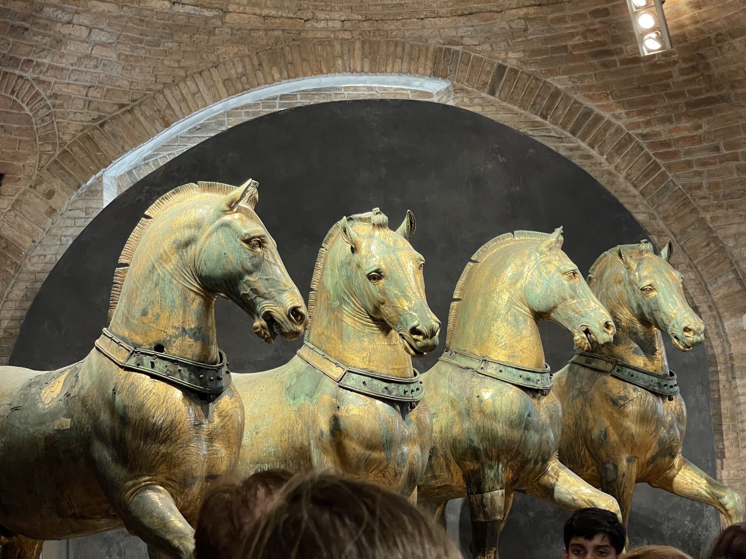 the three bronze horses at st marks basillica in Venice, itlay