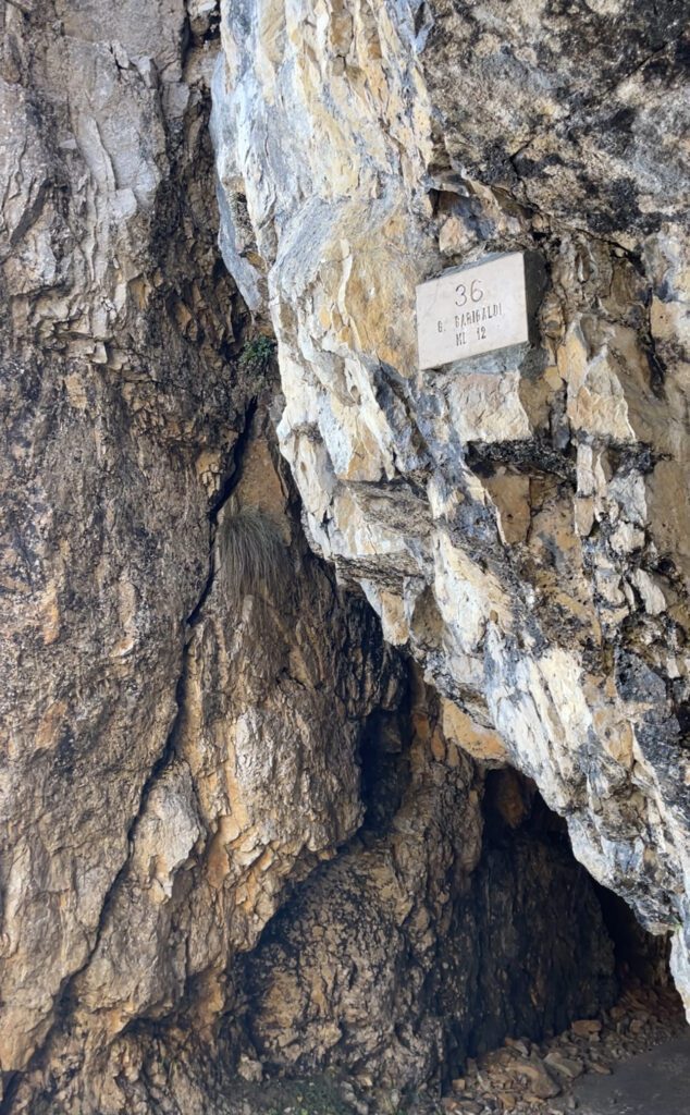 Mountainside with number and a tunnel