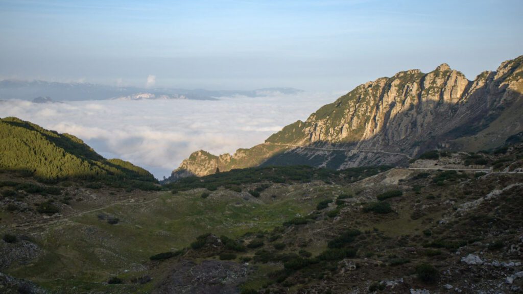 Scarubbi road stretching out before you on the Strada Delle 52 Galleries. 