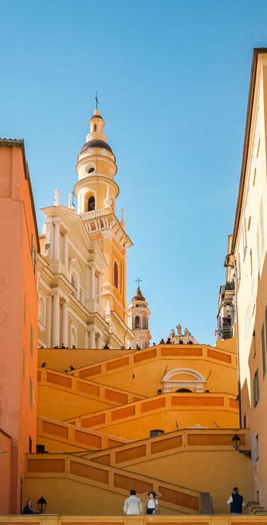 The famous yellow staircase of menton france 