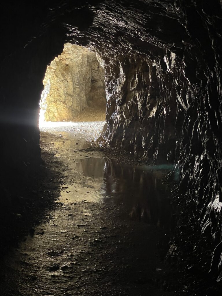 Inside a tunnel on the Strada Delle 52 Galleries