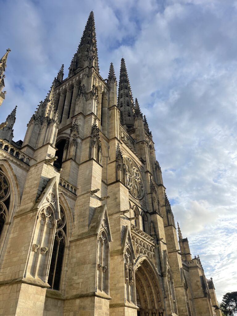 Bordeaux’s famous church against a backdrop of the sky