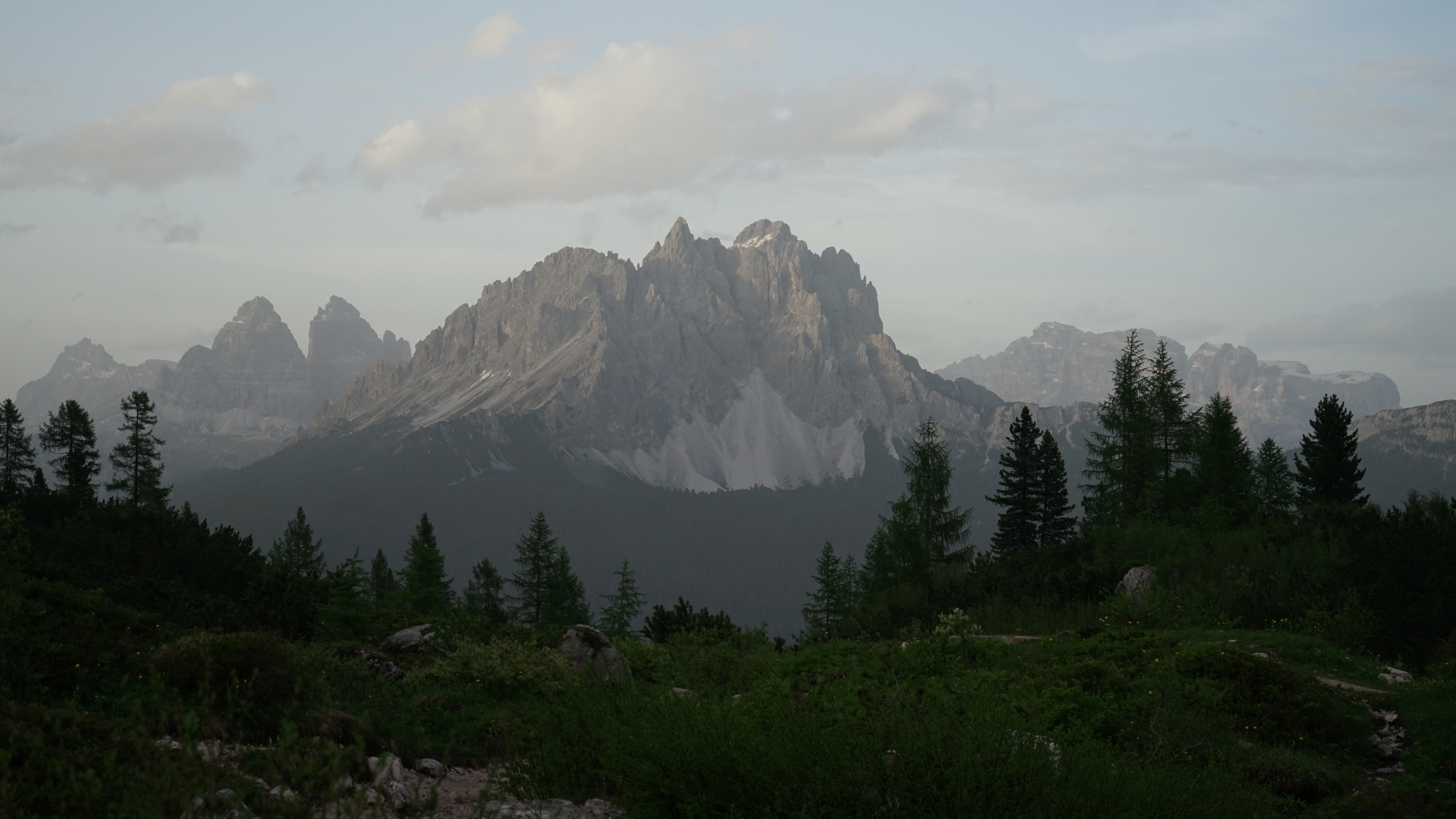 Stunning Sunset with mountains of the dolomites