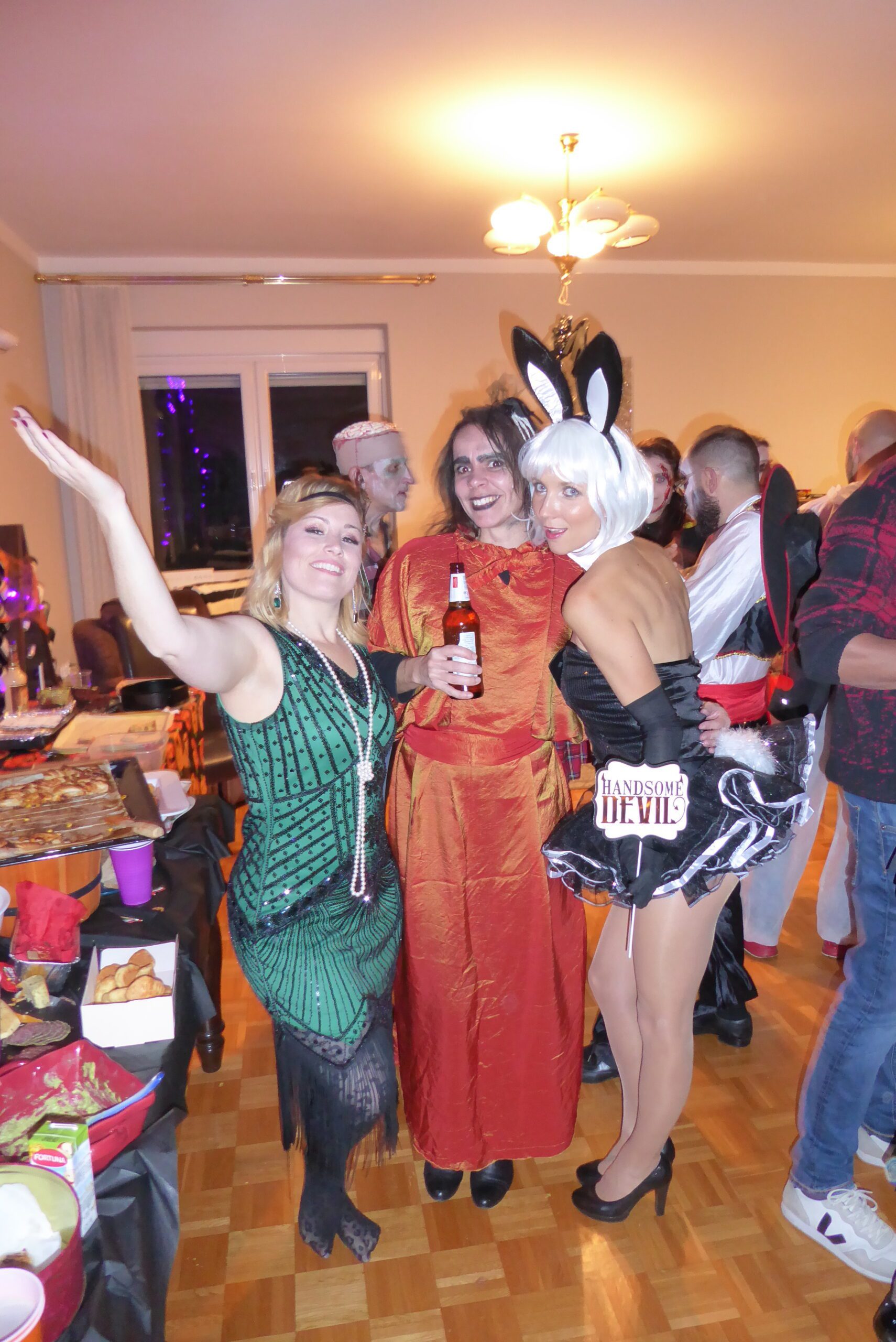 Myself standing with my friends I made in Poland that helped me deal with culture shock. Celebrating Halloween.