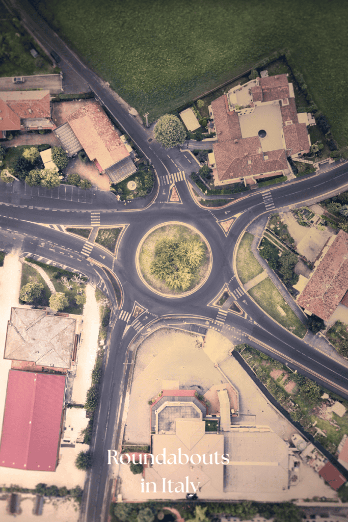 An example of a roundabout in italy from above.