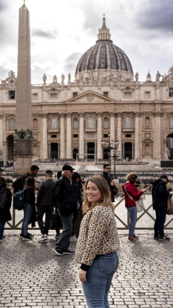 Author standing in the center of the Vatican