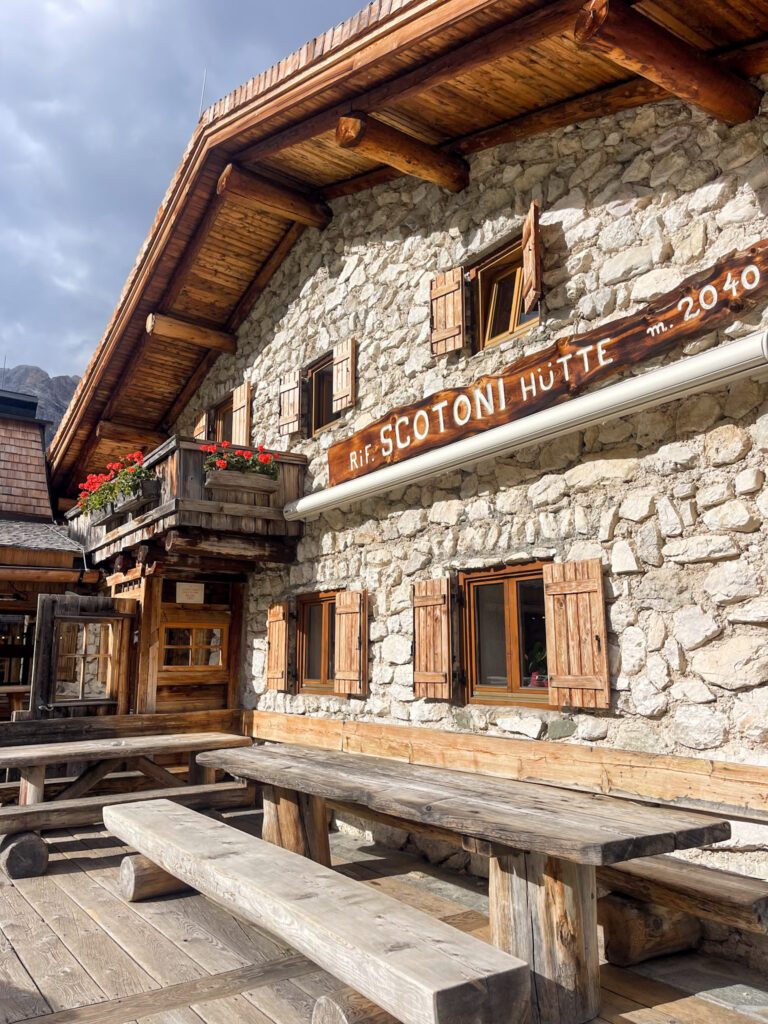 Front of Rifugio Scotoni