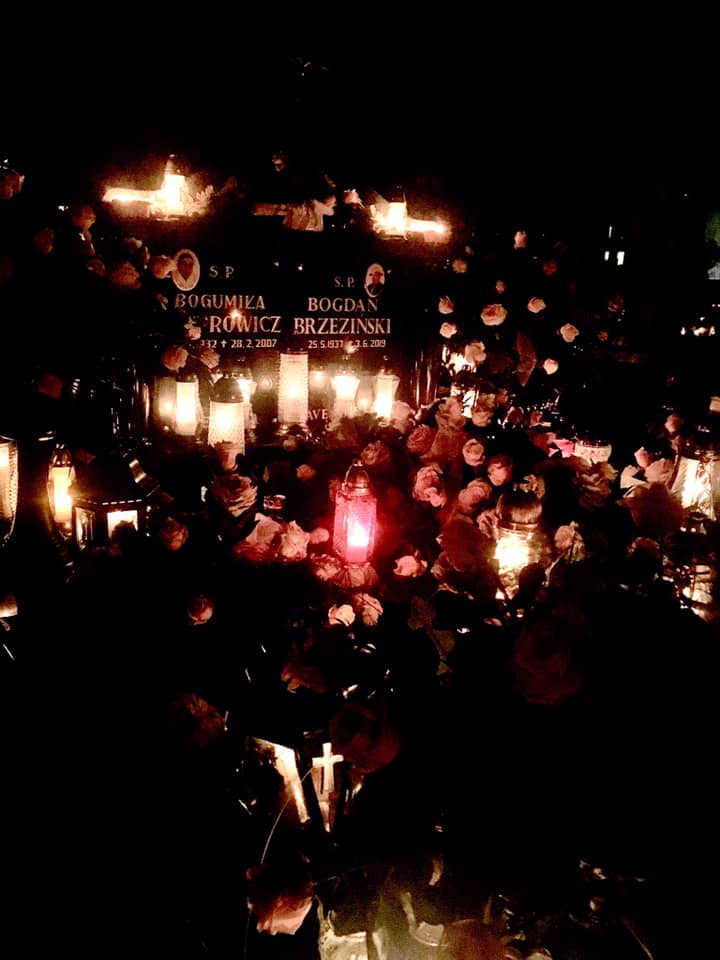 A Grave aglow during All Saints Day