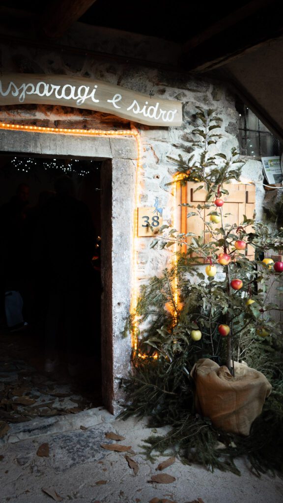 Front of an enterance that was selling cider at the Rango Christmas Market