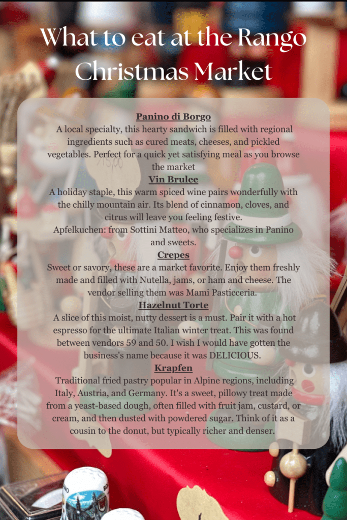 Christmas Market Menu at Rango Christmas Market