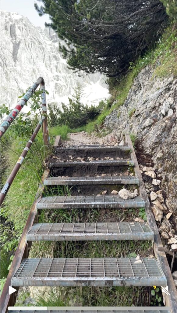 Stairs on the trail Lago di Sorapis