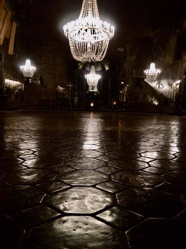 The great hall in the wieliczka salt mine