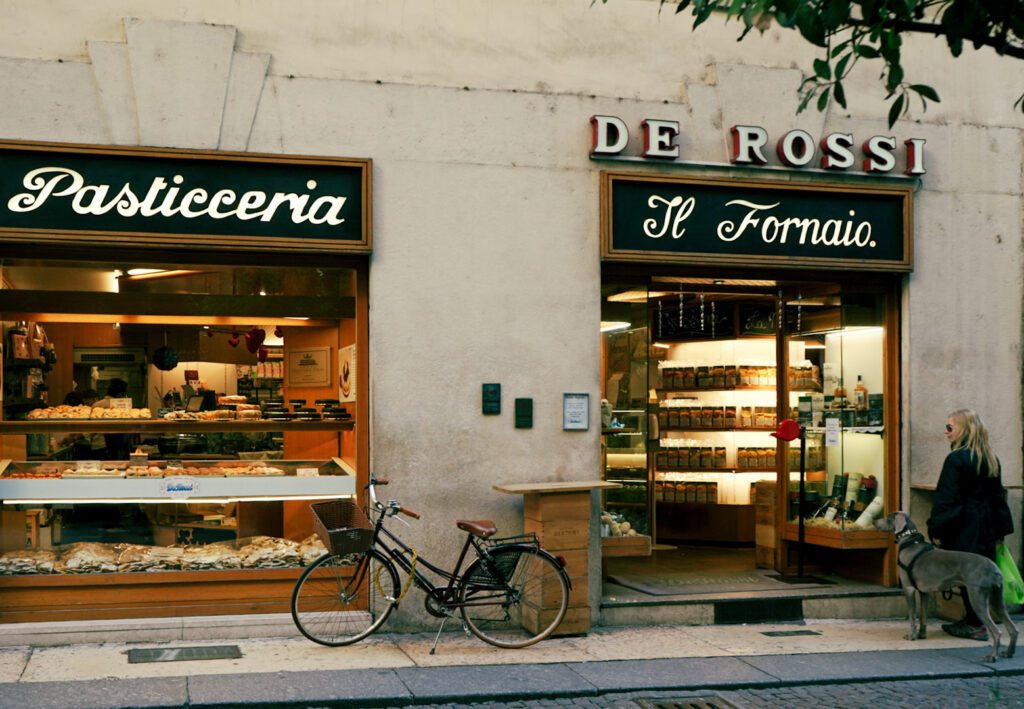 a Pasticerra store front, one of the oldest in Verona.