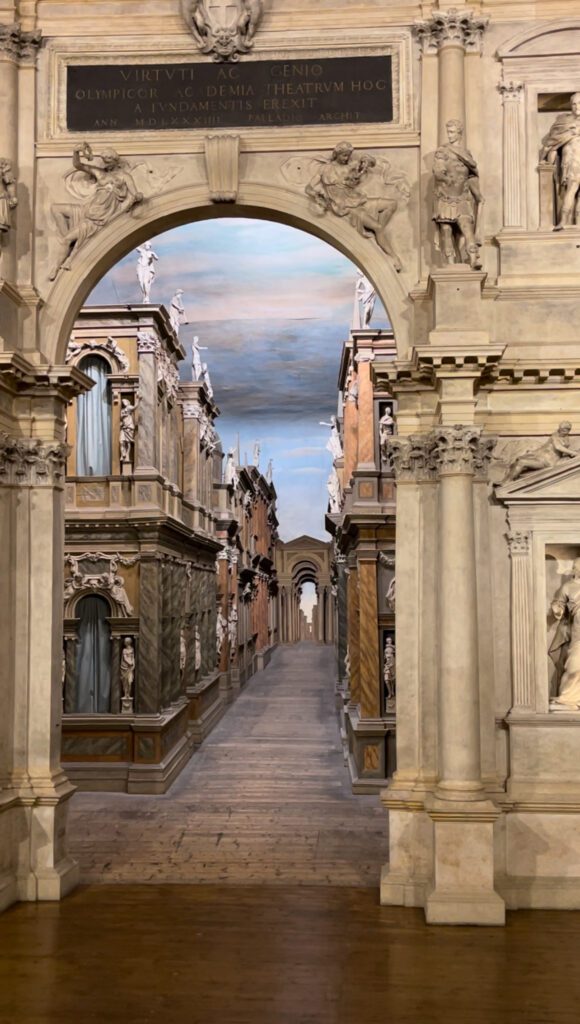 Stage of Olympic Theatre in Vicenza, Italy