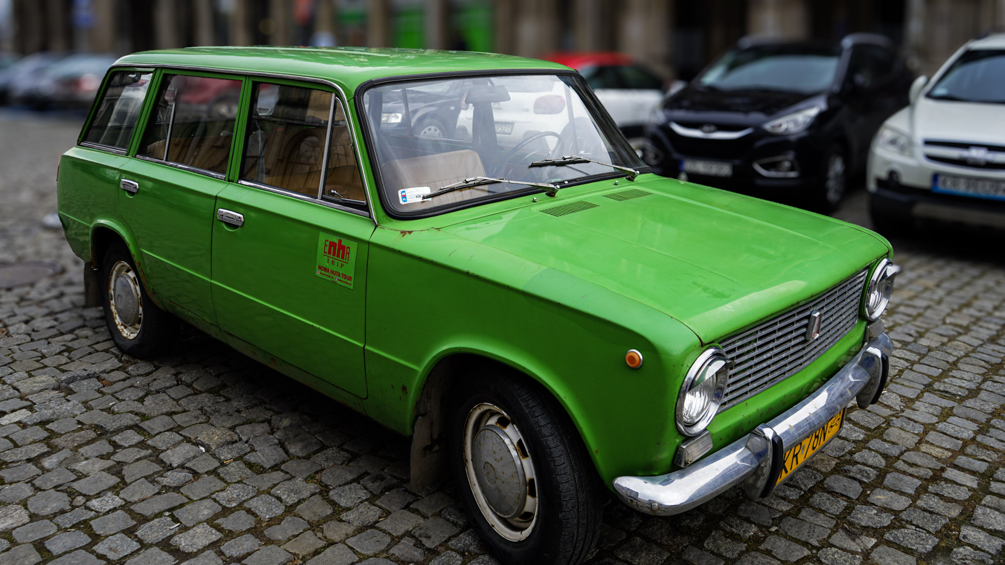 A Bright green Viz Lada