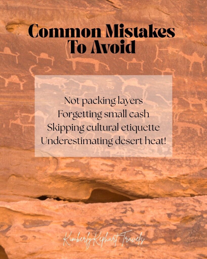 A Picture with the words Common Mistakes to avoid when going to Jordan