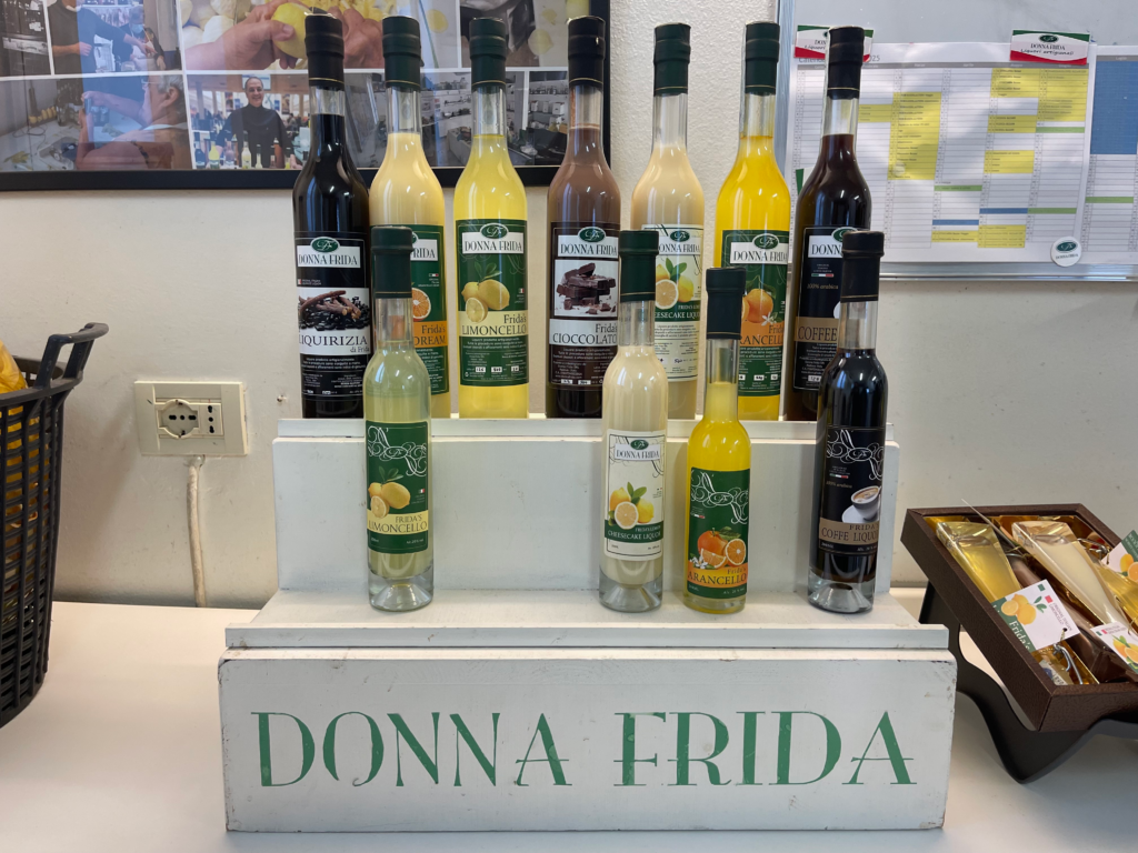 Donna Fridas selections of homemade liqours