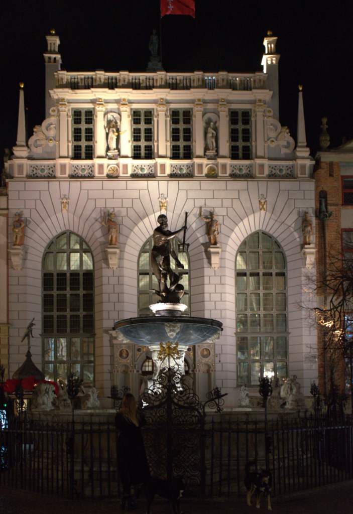 The fountain of Neptune in the old town of Gdansk