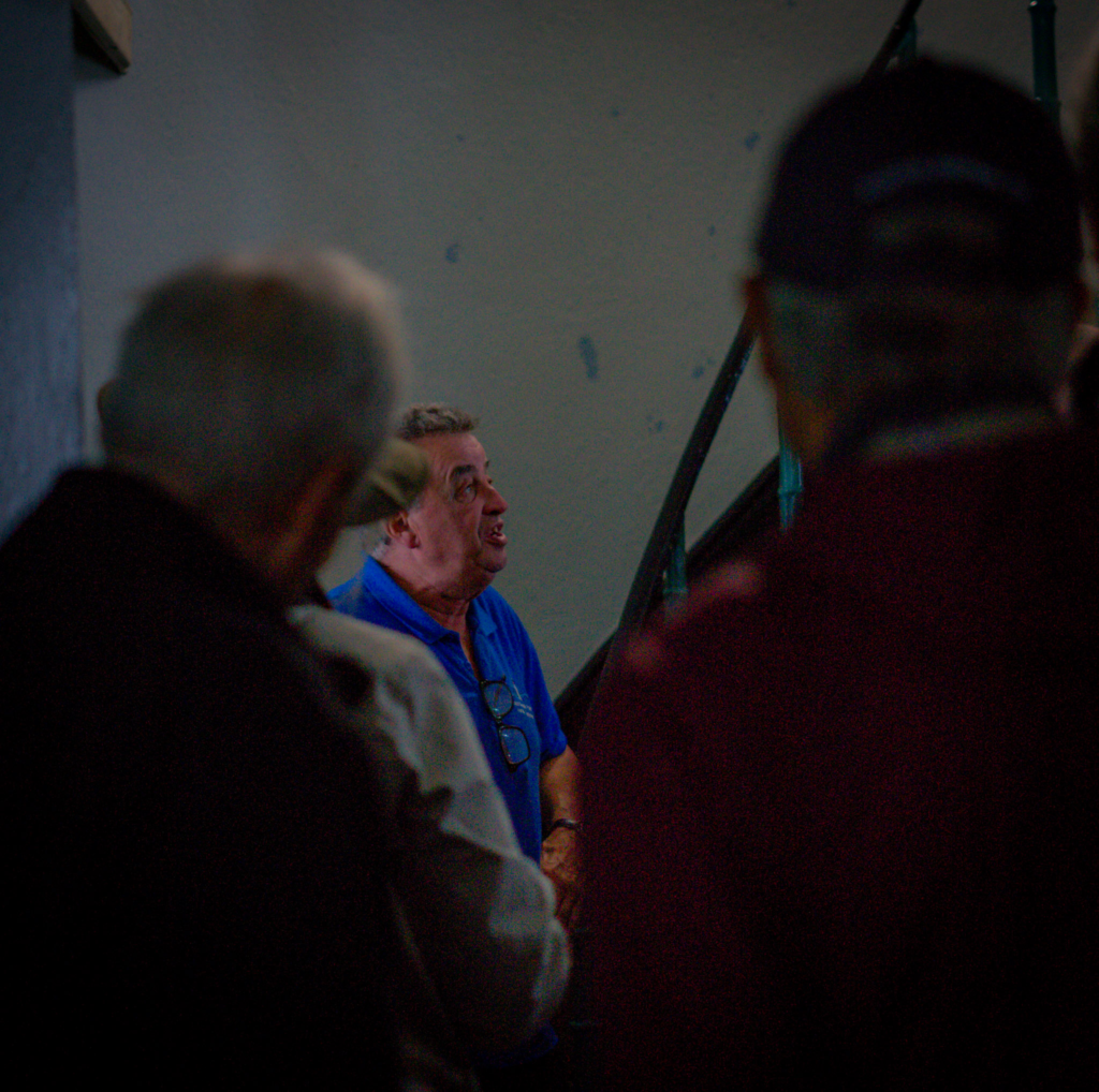 Tour guide giving a tour of Fanad Lighthouse in Donegal Ireland