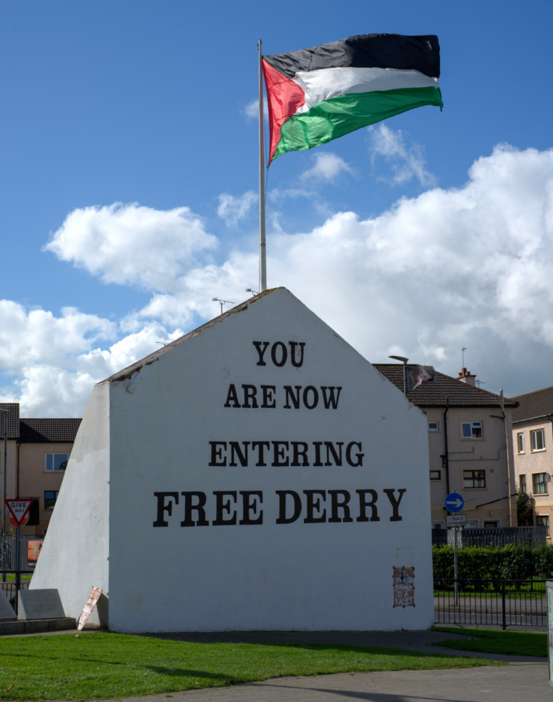 white brick building with the words