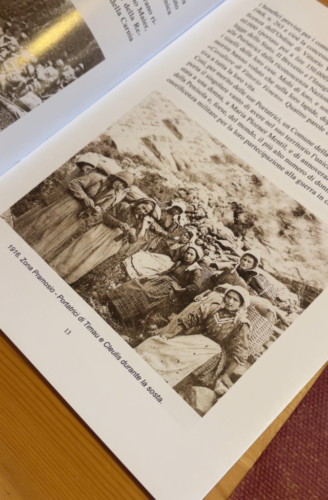 pictures from a book of women of the carnic porters of the alps holding gear and dressed in their clothes