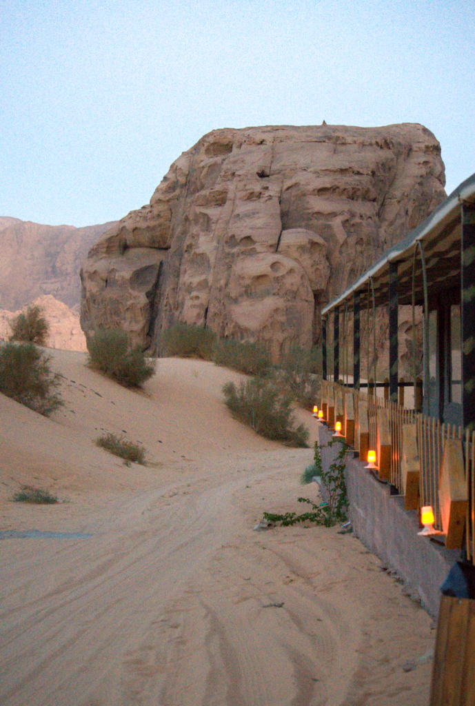 Harb Eco-Camp in Wadi Rum during the sunset