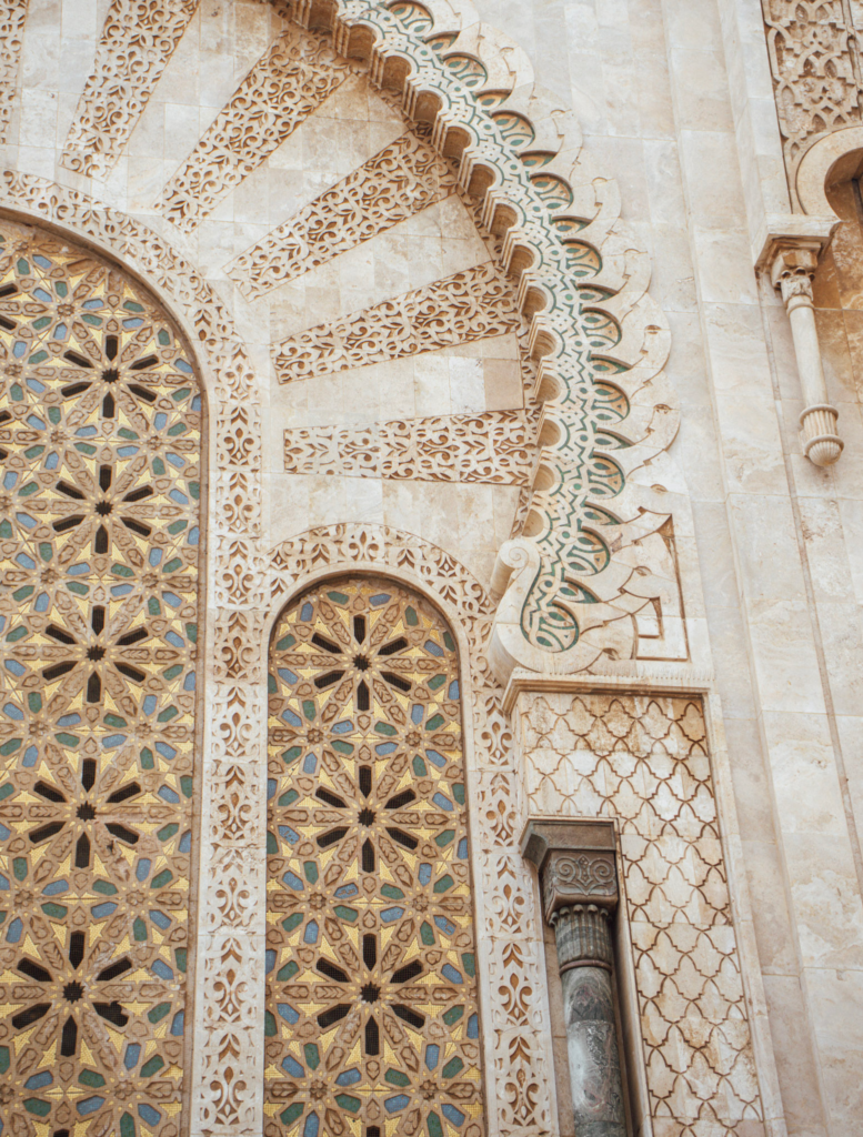 intricate details of the Hassan II Mosque in Casablanca