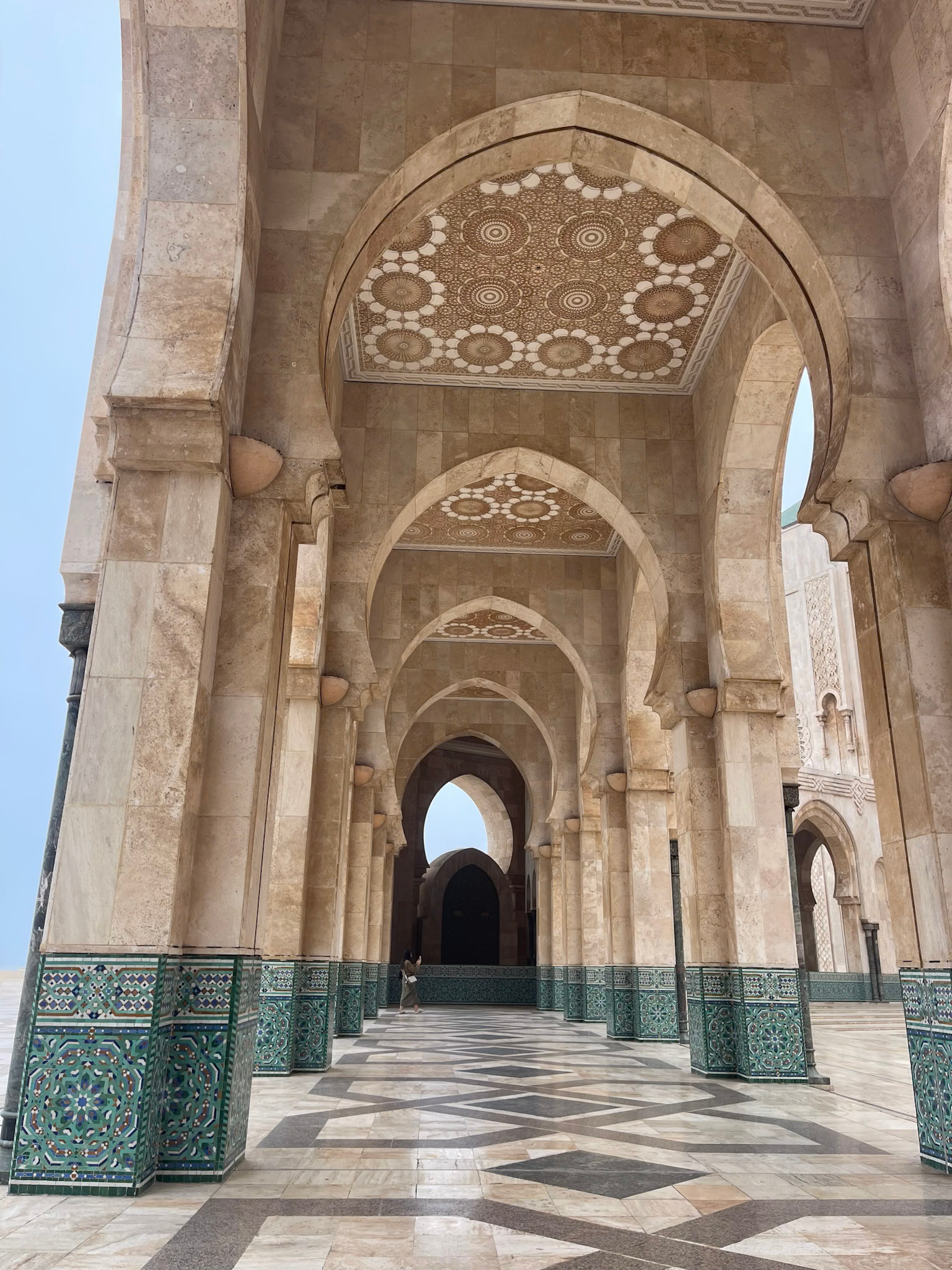 The ornate passages of Hassan II Mosque in Casablanca Morocco