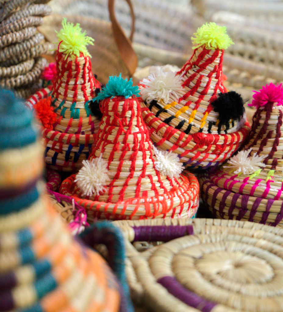 Traditional hates that watermen of Meknes wear in morocco medina