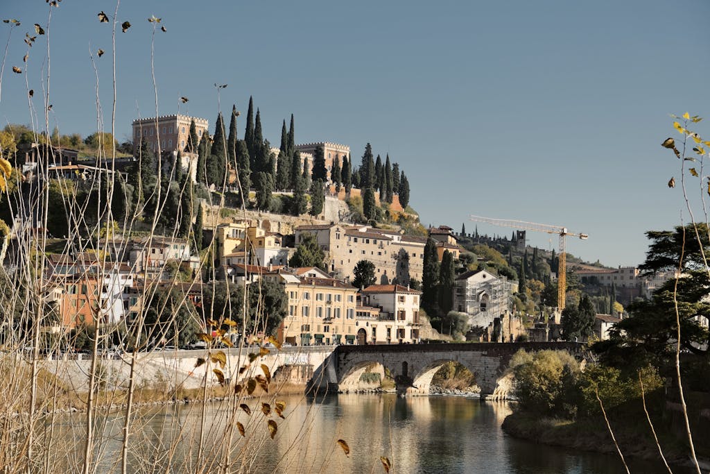 Breathtaking view of Verona's historical architecture against a clear sky.