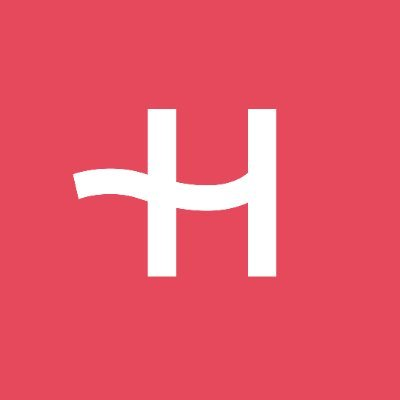 Pink background with White H for Hola Fly Logo