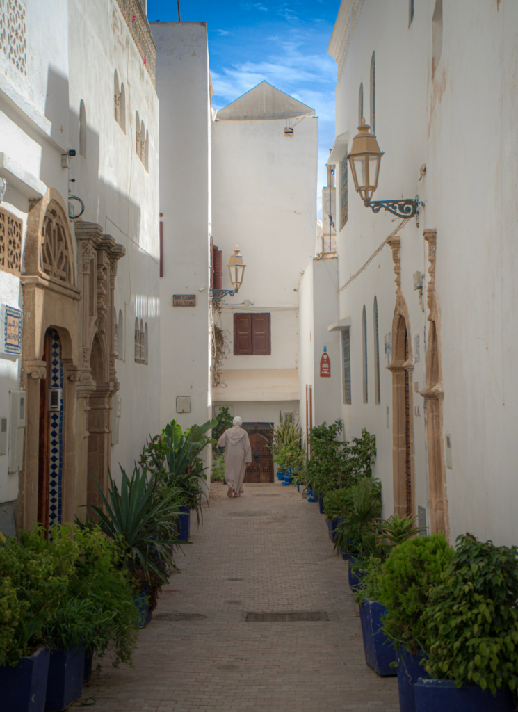 Alleyways in Rabat on a blue sunny day